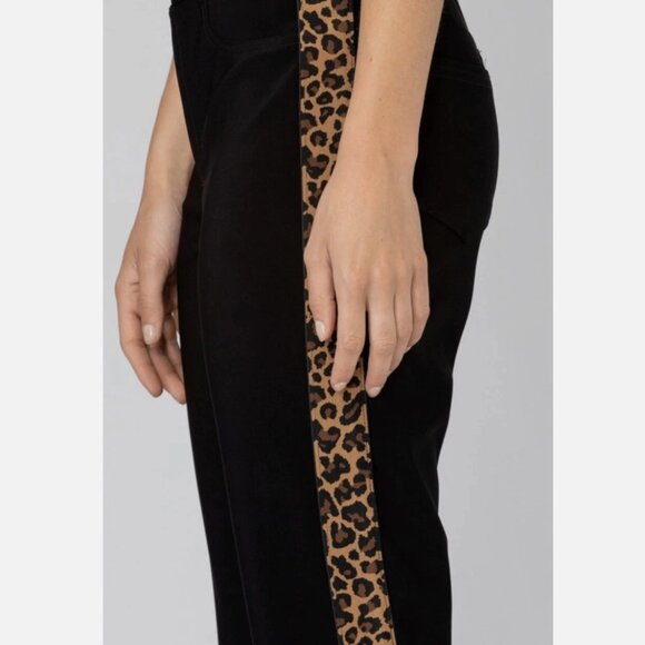 Joseph Ribkoff Leopard Print Black Pull On High Rise Pants Women's size 20 - Picture 2 of 9